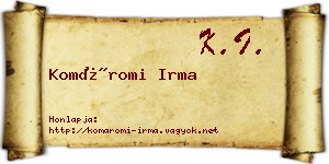 Komáromi Irma névjegykártya