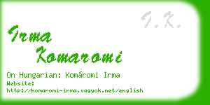 irma komaromi business card