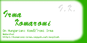 irma komaromi business card